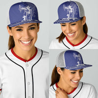 Blue Hawaii Baseball Net Cap Hammerhead Shark Tattoo Curve Polynesian - Polynesian Pride
