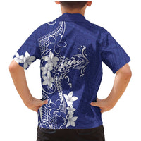 Blue Hawaii Family Matching Mermaid Dress and Hawaiian Shirt Hammerhead Shark Tattoo Curve Polynesian LT14 - Polynesian Pride