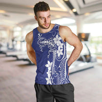 Blue Hawaii Men Tank Top Hammerhead Shark Tattoo Curve Polynesian - Polynesian Pride