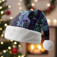 Purple Paradise Hawaii Christmas Santa Hat Hammerhead Shark Tattoo Curve Polynesian - Polynesian Pride