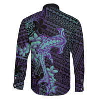 Purple Paradise Hawaii Family Matching Tank Maxi Dress and Hawaiian Shirt Hammerhead Shark Tattoo Curve Polynesian LT14 - Polynesian Pride