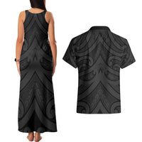 Poutama Korowai New Zealand Couples Matching Tank Maxi Dress and Hawaiian Shirt Aotearoa Maori Tattoo LT14 - Polynesian Pride