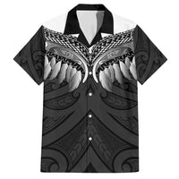 Poutama Korowai New Zealand Family Matching Long Sleeve Bodycon Dress and Hawaiian Shirt Aotearoa Maori Tattoo LT14 Dad's Shirt - Short Sleeve Black - Polynesian Pride