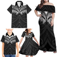 Poutama Korowai New Zealand Family Matching Off Shoulder Maxi Dress and Hawaiian Shirt Aotearoa Maori Tattoo LT14 - Polynesian Pride