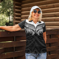 Poutama Korowai New Zealand Women Polo Shirt Aotearoa Maori Tattoo LT14 - Polynesian Pride