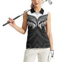 Poutama Korowai New Zealand Women Sleeveless Polo Shirt Aotearoa Maori Tattoo LT14 - Polynesian Pride