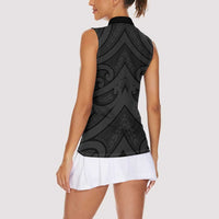 Poutama Korowai New Zealand Women Sleeveless Polo Shirt Aotearoa Maori Tattoo LT14 - Polynesian Pride
