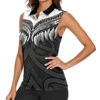Poutama Korowai New Zealand Women Sleeveless Polo Shirt Aotearoa Maori Tattoo LT14 - Polynesian Pride