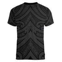 Poutama Korowai New Zealand Women V-Neck T-Shirt Aotearoa Maori Tattoo LT14 - Polynesian Pride