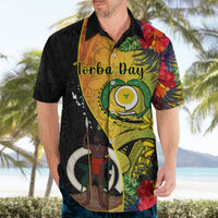 Vanuatu Torba Day Hawaiian Shirt Coat Of Arms Mix Tropical Flowers LT14 - Polynesian Pride