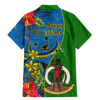 Vanuatu Malampa Day Family Matching Mermaid Dress and Hawaiian Shirt Coat Of Arms Mix Tropical Flowers LT14 - Polynesian Pride