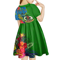 personalised-vanuatu-malampa-day-kid-short-sleeve-dress-coat-of-arms-mix-tropical-flowers