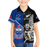 New Zealand And Samoa Rugby Hawaiian Shirt All Black Tiki Fern Mix Manu Samoa 2023 World Cup LT14 - Polynesian Pride