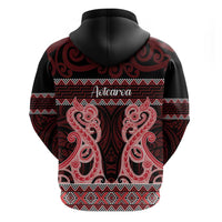 Kia Ora New Zealand Hoodie Maori Language Week Whero Taniko Motif LT14 - Polynesian Pride