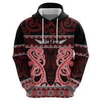 Kia Ora New Zealand Hoodie Maori Language Week Whero Taniko Motif LT14 - Polynesian Pride