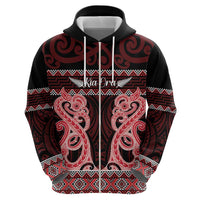 Kia Ora New Zealand Hoodie Maori Language Week Whero Taniko Motif LT14 - Polynesian Pride