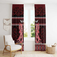 Kia Ora New Zealand Window Curtain Maori Language Week Whero Taniko Motif - Polynesian Pride