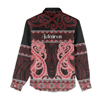 Kia Ora New Zealand Women Casual Shirt Maori Language Week Whero Taniko Motif LT14 - Polynesian Pride