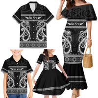 Kia Ora New Zealand Family Matching Mermaid Dress and Hawaiian Shirt Maori Language Week Pango Taniko Motif LT14 - Polynesian Pride