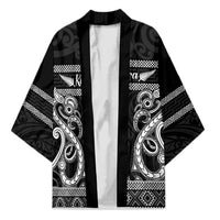 Kia Ora New Zealand Kimono Maori Language Week Pango Taniko Motif LT14 Unisex Black - Polynesian Pride