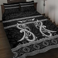 Kia Ora New Zealand Quilt Bed Set Maori Language Week Pango Taniko Motif LT14 Black - Polynesian Pride