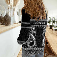 Kia Ora New Zealand Women Casual Shirt Maori Language Week Pango Taniko Motif - Polynesian Pride