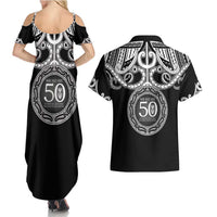 Kia Kaha Te Reo Maori New Zealand Couples Matching Summer Maxi Dress and Hawaiian Shirt 50th Anniversary Ake Ake Ake LT14 - Polynesian Pride
