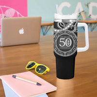 Kia Kaha Te Reo Maori New Zealand Tumbler With Handle 50th Anniversary Ake Ake Ake - Polynesian Pride