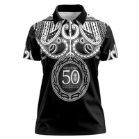 Kia Kaha Te Reo Maori New Zealand Women Polo Shirt 50th Anniversary Ake Ake Ake LT14 Female Black - Polynesian Pride