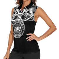 Kia Kaha Te Reo Maori New Zealand Women Sleeveless Polo Shirt 50th Anniversary Ake Ake Ake LT14 - Polynesian Pride