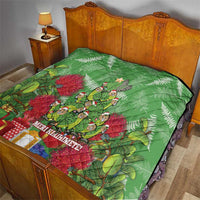 Kakapo New Zealand Christmas Quilt Meri Kirihimete Pohutukawa - Green Color LT14 - Polynesian Pride