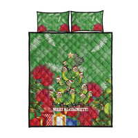 Kakapo New Zealand Christmas Quilt Bed Set Meri Kirihimete Pohutukawa - Green Color LT14 - Polynesian Pride