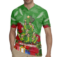 Kakapo New Zealand Christmas Rugby Jersey Meri Kirihimete Pohutukawa - Green Color LT14 - Polynesian Pride