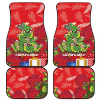 Kakapo New Zealand Christmas Car Mats Meri Kirihimete Pohutukawa - Red Color LT14 - Polynesian Pride