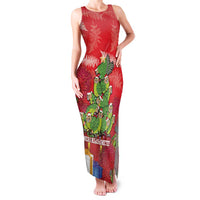 Kakapo New Zealand Christmas Family Matching Tank Maxi Dress and Hawaiian Shirt Meri Kirihimete Pohutukawa - Red Color LT14 Mom's Dress Red - Polynesian Pride