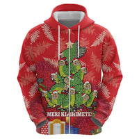 Kakapo New Zealand Christmas Hoodie Meri Kirihimete Pohutukawa - Red Color LT14 - Polynesian Pride