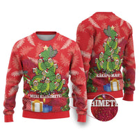 Kakapo New Zealand Christmas Ugly Christmas Sweater Meri Kirihimete Pohutukawa - Red Color LT14 Red - Polynesian Pride