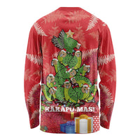 Kakapo New Zealand Christmas Long Sleeve Shirt Meri Kirihimete Pohutukawa - Red Color LT14 - Polynesian Pride