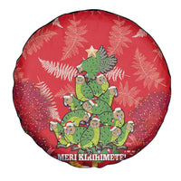 Kakapo New Zealand Christmas Spare Tire Cover Meri Kirihimete Pohutukawa - Red Color LT14 - Polynesian Pride