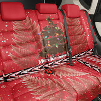 Kiwi New Zealand Christmas Back Car Seat Cover Meri Kirihimete Silver Fern - Red Color LT14 - Polynesian Pride