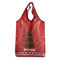 Kiwi New Zealand Christmas Grocery Bag Meri Kirihimete Silver Fern - Red Color LT14 - Polynesian Pride