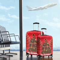 Kiwi New Zealand Christmas Luggage Cover Meri Kirihimete Silver Fern - Red Color LT14 - Polynesian Pride