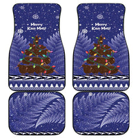Kiwi New Zealand Christmas Car Mats Meri Kirihimete Silver Fern - Blue Color LT14 - Polynesian Pride