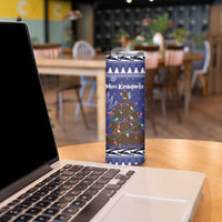 Kiwi New Zealand Christmas Skinny Tumbler Meri Kirihimete Silver Fern - Blue Color LT14 - Polynesian Pride