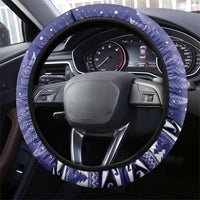 Kiwi New Zealand Christmas Steering Wheel Cover Meri Kirihimete Silver Fern - Blue Color LT14 - Polynesian Pride