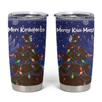 Kiwi New Zealand Christmas Tumbler Cup Meri Kirihimete Silver Fern - Blue Color LT14 Blue - Polynesian Pride
