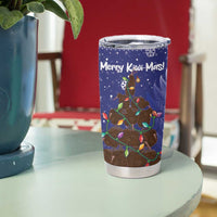 Kiwi New Zealand Christmas Tumbler Cup Meri Kirihimete Silver Fern - Blue Color LT14 - Polynesian Pride
