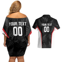 Custom New Zealand Silver Fern Softball Couples Matching Off Shoulder Short Dress and Hawaiian Shirt Go Aotearoa LT14 - Polynesian Pride