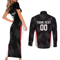 Custom New Zealand Silver Fern Softball Couples Matching Short Sleeve Bodycon Dress and Long Sleeve Button Shirt Go Aotearoa LT14 - Polynesian Pride