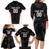 Custom New Zealand Silver Fern Softball Family Matching Long Sleeve Bodycon Dress and Hawaiian Shirt Go Aotearoa LT14 - Polynesian Pride